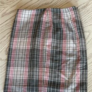 Talbots Plaid Pencil Skirt - Pink and Black 2p